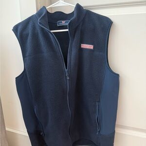 Vineyard Vines Navy Blue Fleece Vest (Medium)